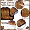 200Pcs Cowboy Boot Napkins Western Cowboy Party Decorations Wild West Cowgirl Boot Decorative Napkins Parties Supplies for Baby Shower Rodeo Boot Shaped Birthday Lunch Dinner Table Decor Party Favor view 3