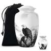 Yatskia Black and White Eagle Urn for Ashes Adult Male, Memorial Urns for Adult Human Ashes, (Classic 10 Inch and 3 Inch) view 1