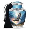 SABURIAL Eagle Urn - Memorial Funeral Urns for Human Ashes Adult Female & Male - Unique Cremation Urn for Women - Urns for Ashes Adult Male - 10 Inch view 1