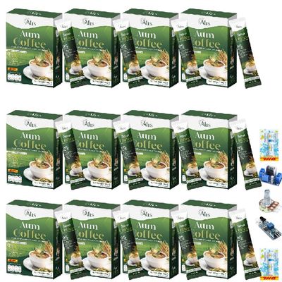 Arabica Robusta Roasted Fruit Snack AtisCoffee AtisAmarit Coffee Intense Delicious Much Mellow 150Gram/Box(10 Sachets) Set 12 By Thaigiftshop [Get Free Tomato Facial Mask]