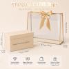 YumiTrek 15Pcs Clear Gift Bags with Handles, Large PVC Transparent Bags with Ribbon 12 x 10 x 5 in, Party Favor Bag Reusable for Wedding Bridal Shower Baby Shower Birthday (Metallic Gold) view 2