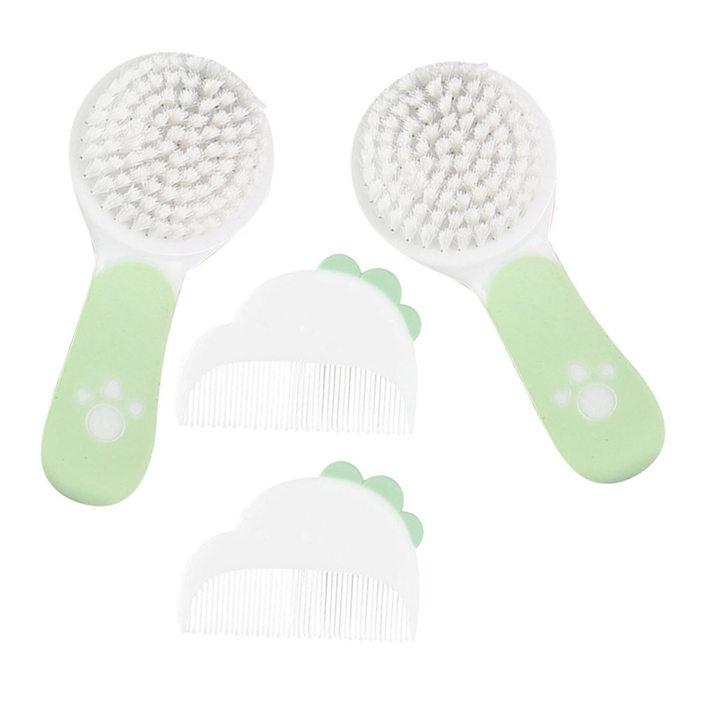 Beaupretty 2set Hair Brush and Comb Set Soft Bristles for Gentle Grooming for Newborns and Toddlers for Cradle Cap and Management