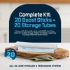 Integra Boost 2-Way Humidity Control Sticks 62% RH Moisture Packs to Preserve Flavor & Freshness Includes 98mm White Squeeze Top Tubes Patented Technology 20 Count Moisture Pack Set view 4
