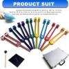 Cwmiibili 2X Chakra Tuning Fork Set for Healing,Sound Therapy,Keep Body,with Rubber Mallet,Wrench,Cleaning Cloth and Aluminum Box view 2