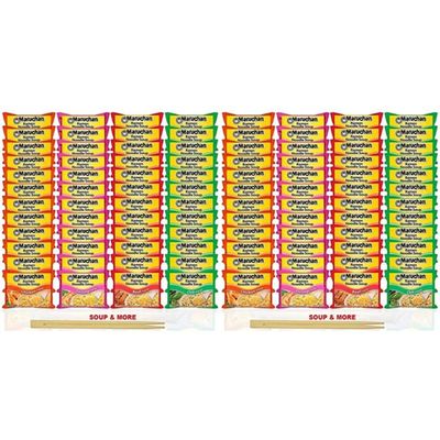 26 Mix, Ramen Instant Soup 96 Count Noodles Packs- 24 Chicken, 24 Shrimp, 24 Beef & 24 Chili, 4 Flavors