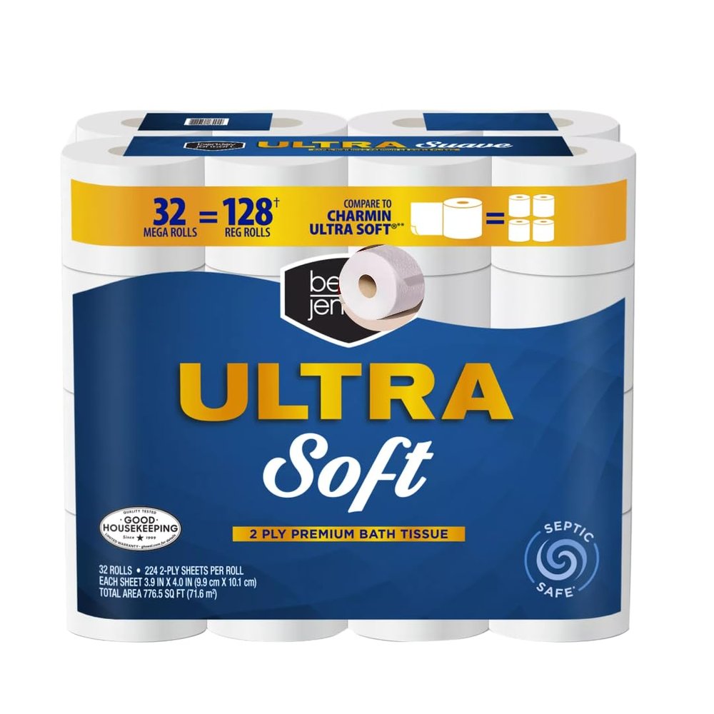 Ultra Soft Bath Tissue, 32 Count, 224 Sheets Per Roll (32 Count (1 Pack))