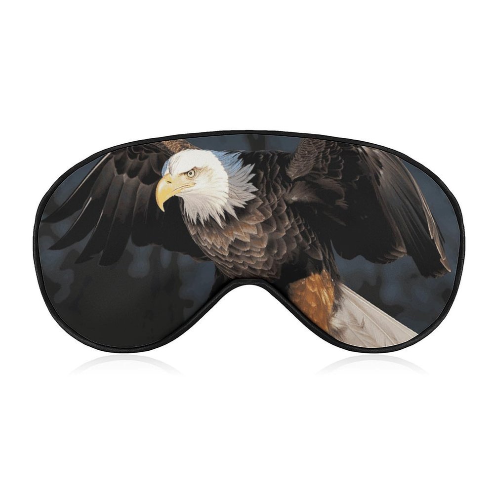 3D Bald Eagle Blackout Sleep Eye Mask, Ventilated Fabric, Adjustable Wearing Style, Zero Pressure Sleeping Mask Soft Skin Friendly Eyeshade for Women Men