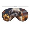 Shih Tzu Dog and Flowers Blackout Sleep Eye Mask, Ventilated Fabric, Adjustable Wearing Style, Zero Pressure Sleeping Mask Soft Skin Friendly Eyeshade for Women Men view 2