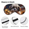 Shih Tzu Dog and Flowers Blackout Sleep Eye Mask, Ventilated Fabric, Adjustable Wearing Style, Zero Pressure Sleeping Mask Soft Skin Friendly Eyeshade for Women Men view 3