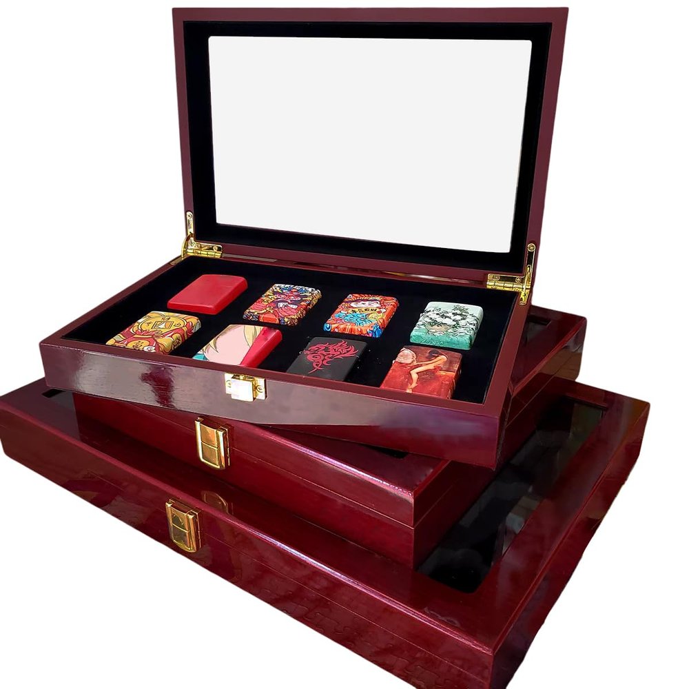 Acrosia Lighters Display Case Compatible with Zippo Display Case for Lighters Storage Collection ,Perfect Men/Dad/Husband Gift (8 Dimensions)