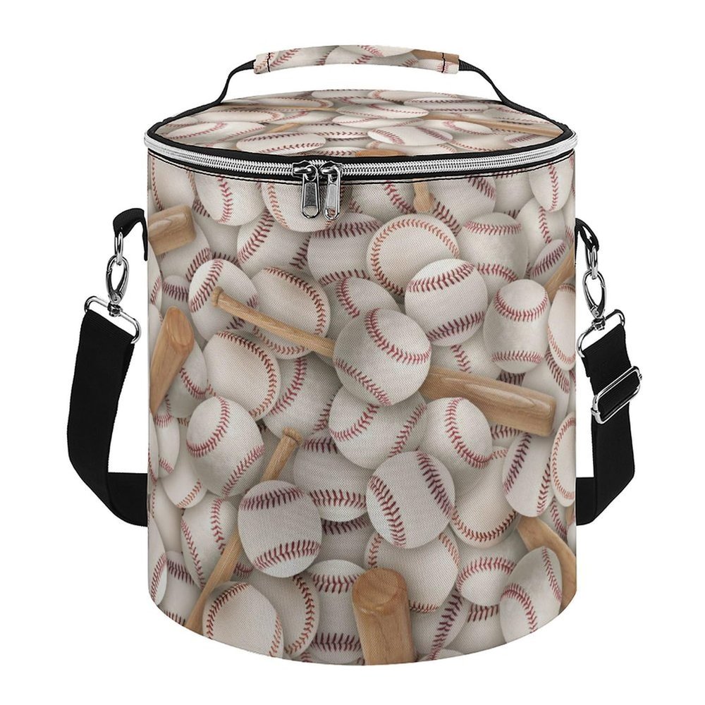 Baseballs Sports Softball Large Capacity Cylindrical Camping Ice Pack, Stylish Handheld Ice Pack