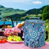 Blue White Paisley Large Capacity Cylindrical Camping Ice Pack, Stylish Handheld Ice Pack view 2