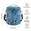 Blue White Paisley Large Capacity Cylindrical Camping Ice Pack, Stylish Handheld Ice Pack view 3