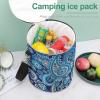 Blue White Paisley Large Capacity Cylindrical Camping Ice Pack, Stylish Handheld Ice Pack view 4