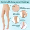 2 Pairs 20-30mmHg Compression Pantyhose for Women, Medical Graduated Compression Stockings Leggings Footless Support Compression Tights for Varicose Veins, Swelling, Edema (Beige*2) view 2