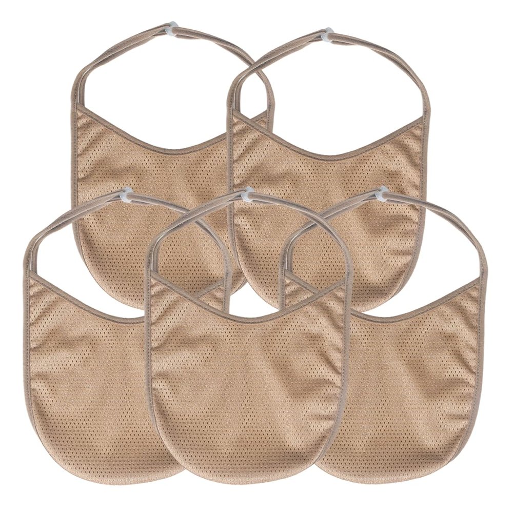 EHUCONELDEX Tracheostomy Neck Stoma Cover with Adjustable Strap,Breathable Laryngectomy Cover-Neck Trachea Protector for Tracheostomy Care (Khaki-5Pcs, Large)