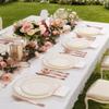 YOUBET 175PCS Ivory Scalloped Plastic Plates with Rose Gold Rim for Party view 4