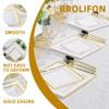 Brolifon White Square Plastic Plates with Gold Rim, 80pcs view 4
