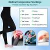 2 Pairs 20-30mmHg Compression Pantyhose for Women, Medical Graduated Compression Stockings Leggings Footless Support Compression Tights for Varicose Veins, Swelling, Edema (Black*2) view 4
