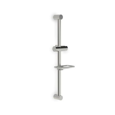 NLCKDSML Satin Nickel Shower Sliding Bar with Soap Dish