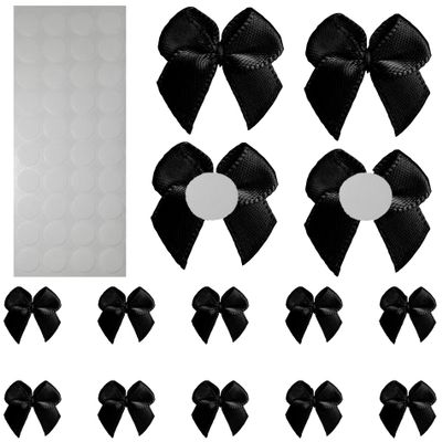 100Pcs Mini Bows,Black Ribbon Bows for Gift Wrapping,Small Bows for DIY Crafts,Gift,Sewing,Scrapbooking and Cake Wedding Birthday Christmas Party Decorations