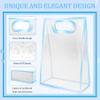 15Pack Clear Plastic Gift Bags with Handle,Reusable PP Gift Wrap Tote Bags with Ribbon for Wedding Bridal Birthday Party Baby Shower Goodies Graduation Shopping Business, 7x10x3.15 Inch (Blue) view 3