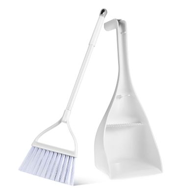 Healifty 1 Set Mini Broom and Dustpan Portable Freestanding Cleaning Brush for Household Dust and Floor Messes Design for Kitchen Bedroom and with Integrated Storage