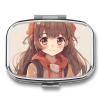 Pill Organizer, Portable Pill Box, Travel 7 Day Pillcase Japan Anime Medicine Organizer 2 Compartments Medicine Container for Vitamins, Medications, Fish Oil and Supplements view 1