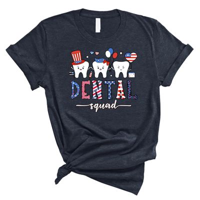 4th of July Dental Squad Shirt Tooth USA Flag American Dentist Tee Patriotic Dentist Shirt Funny Dental Office July 4th Gift