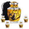 KARYLIZ Cat Cremation Urns for Human Ashes Adult Female - Brown Mini Capacity Urns for Women & Men - Urn for Burial - Funeral Urn for Mom & Dad - Memorial Gifts for Family, Set of 5, 10 Inch & 3 Inch view 1