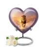 KARYLIZ Lion Cremation Heart Shaped Urns for Adult Male & Female - Mini Keepsake Urns for Human Ashes - Small Funeral Urn Container for Women & Men - Burial Urn for Mom & Dad (Up to 3 Cubic Inches) view 1