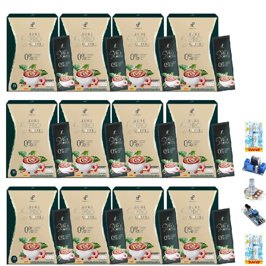 10 Sachets/Box(150Grams) Intense Delicious Much Mellow Instant Good Shape S Sure Pro Coffee ByPei Arabica Roasted 0% Sugar Set 12 By Thaigiftshop [Get Free Tomato Facial Mask]