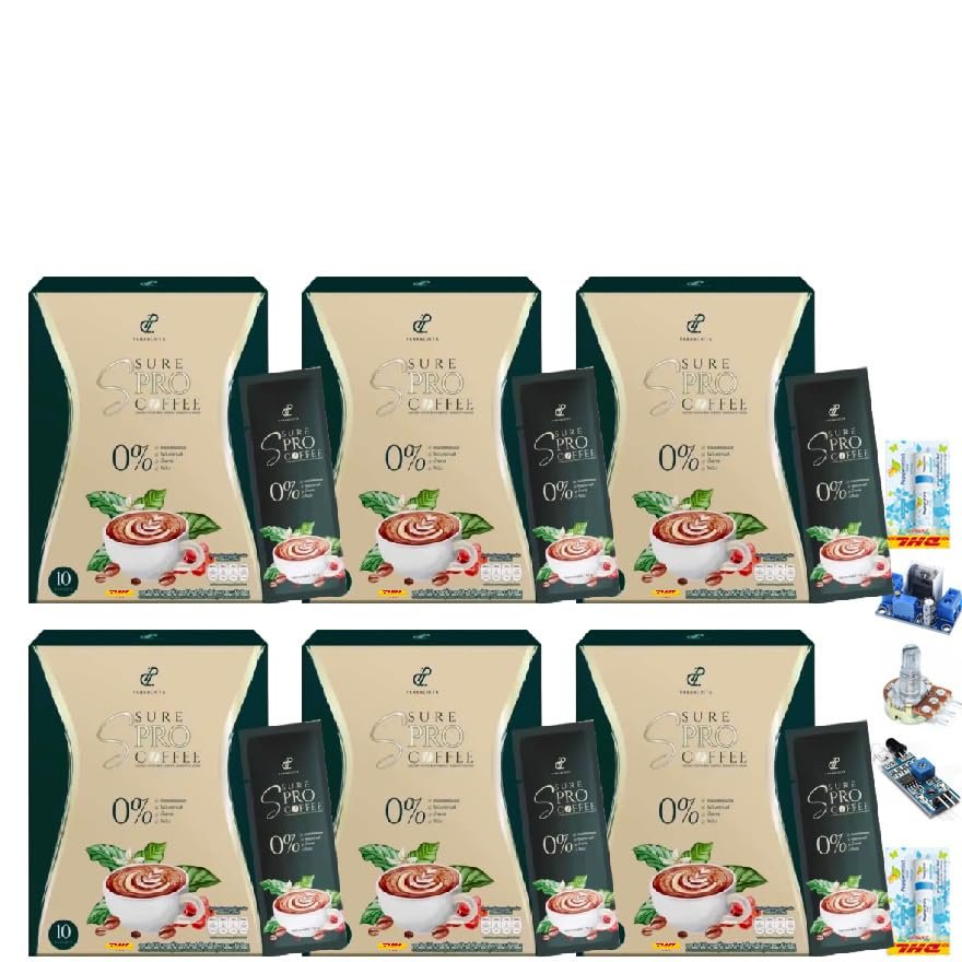10 Sachets/Box(150Grams) Intense Delicious Much Mellow Instant Good Shape S Sure Pro Coffee ByPei Arabica Roasted 0% Sugar Set 6 By Thaigiftshop [Get Free Tomato Facial Mask]