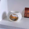 Ceramic Essential Oil Burner with Candle Heating - Aroma Diffuser for Home, Spa, Salon & Aromatherapy | Stylish SP-Inspired Design for Relaxation(Natural) view 3