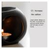 Ceramic Essential Oil Burner with Candle Heating - Aroma Diffuser for Home, Spa, Salon & Aromatherapy | Stylish SP-Inspired Design for Relaxation(Natural) view 4