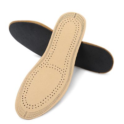 PartyKindom Breathable Sports Pads Summer Pigskin Insoles Thin Absorbent Replacement Insoles for Men's Shoes