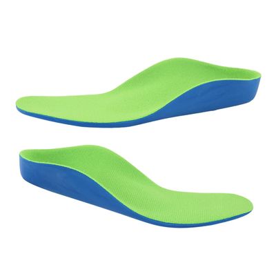VALICLUD Children's Flatfoot Arch Support Insoles 1 Pair Blue Fleece Green Orthotic Feet Cushion Pads for Flat Feet Support and Comfort