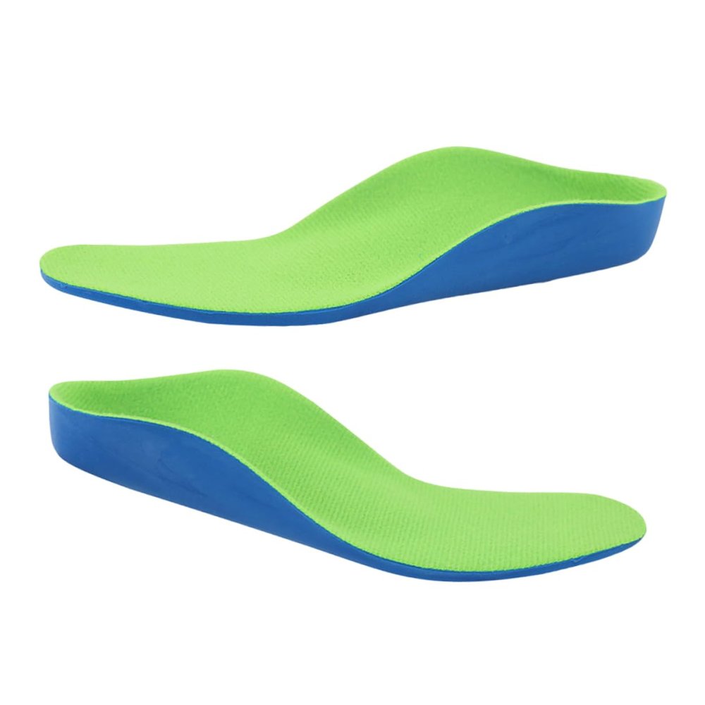 VALICLUD Children's Flatfoot Arch Support Insoles 1 Pair Blue Fleece Green Orthotic Feet Cushion Pads for Flat Feet Support and Comfort