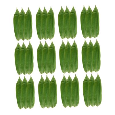 ABOOFAN 100pcs Sushi Decorative Leaves Bamboo Leaves for Japanese Decorations Sashimi Dish
