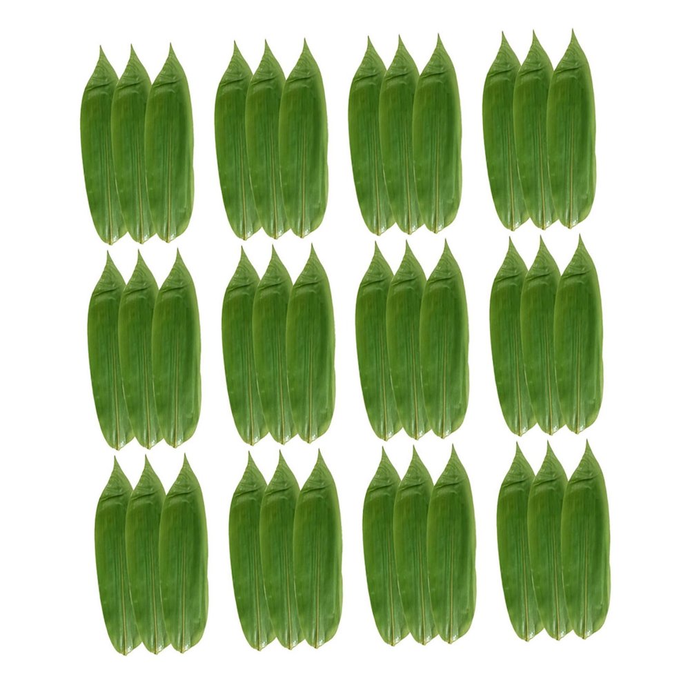 ABOOFAN 100pcs Sushi Decorative Leaves Bamboo Leaves for Japanese Decorations Sashimi Dish