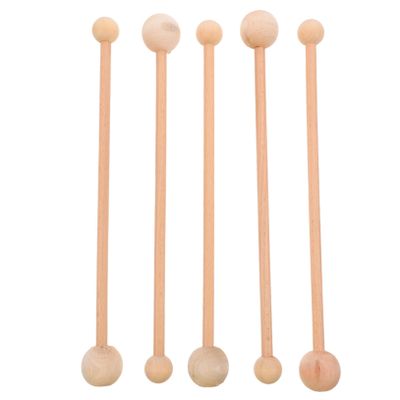 DIYEAH 5pcs Handheld Wooden Massager Hammer Stick Manual Back Shoulder Massage Tool with Dual Ball Heads for Full Body Fatigue Relief Portable for Home Office Travel