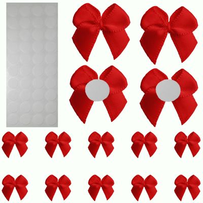100Pcs Mini Bows,Red Ribbon Bows for Gift Wrapping,Small Bows for DIY Crafts,Gift,Sewing,Scrapbooking and Cake Wedding Birthday Christmas Party Decorations