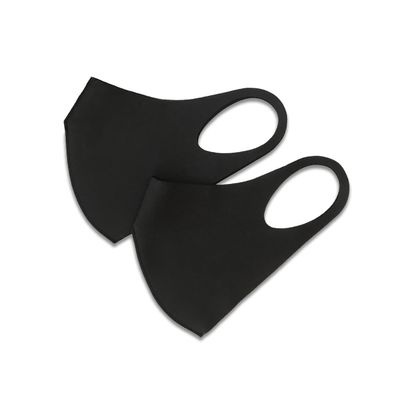 stwees maskfactory aerosilver Face Mask (2 Pack, Black) Washable, Breathable, Made in Korea + 10 Free PM2.5 Filters (X Large)