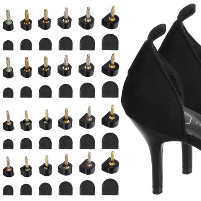 12 Pairs Heel Caps for High Heels,Heel Replacement Tips Repair Kit U Shaped for Women Shoes Wedding,Cap Cover Shoe Protectors Non Slip Tip Pin