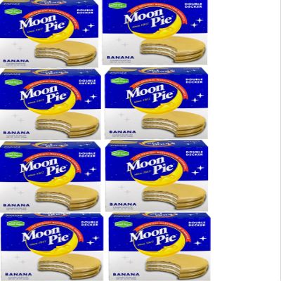 Marshmello Cookies Double Decker Bulk 64 Individually Wrapped cookies 8 Boxes Case lot x (Banana)