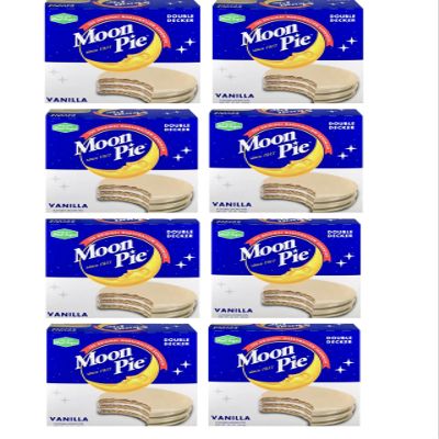 Marshmello Cookies Double Decker Bulk 64 Individually Wrapped Marshmello Pie 8 Boxes 8 Each Box Case lot x 1(Banana) (Vanilla)