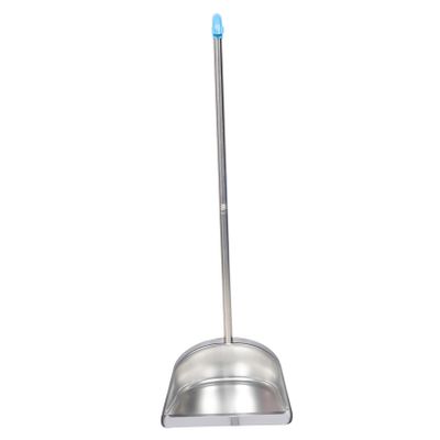 No Stoop Dustpan Garbage Shovel Stainless Steel with Plastic Grip