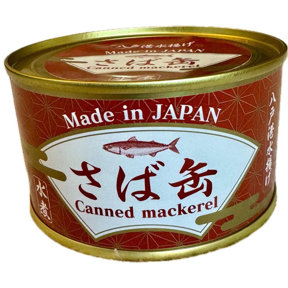 Aji no Kakunoya Hachinohe Saba Mizuni Delicious Canned Mackerel in Water 200g (Pack of 6), Japanese Domestic Mackerel landed at Hachinohe Port, Aomori Prefecture, Preservatives Free, MADE IN JAPAN, Limited Stock