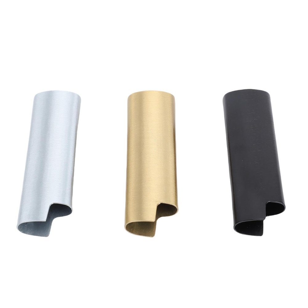 3 Pcs Metal Lighter Case 8cm Length Black Gold Silver Zinc Alloy Lighter Cover Holder Set