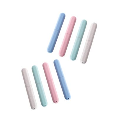 Beaupretty 8pcs Travel Toothbrush Kit Capsule Cases Portable Toothbrush Holder Case for Travel Protective Cover for
